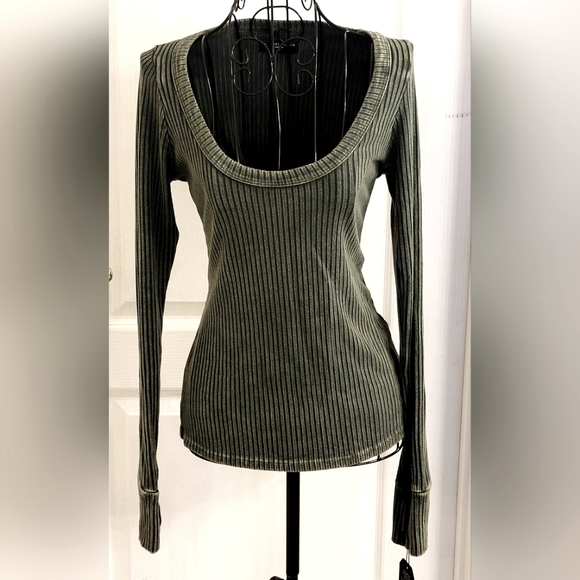 MICHAEL LAUREN long sleeve Shirt Medium in Destressed Military 🪖 Green NWT - Picture 7 of 8